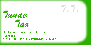 tunde tax business card